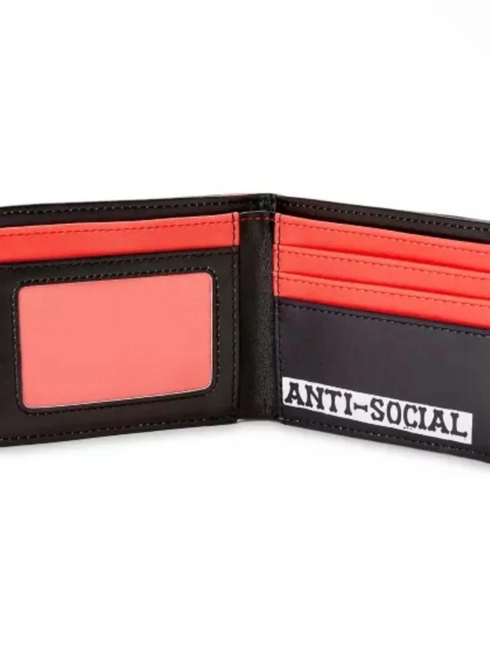 Spencer's Black & Red Anti-Social Skull Bifold Wallet